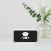 Carte De Visite Panneau élégant - Noir (Eggshell) (Debout devant)