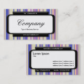 Carte De Visite Panneau élégant (police de script) - Bandes 08 (Devant / Derrière)