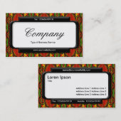 Carte De Visite Panneau élégant (police de script) - Motif rétro (Devant / Derrière)