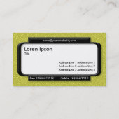 Carte De Visite Panneau élégant - Texture Embossée Jaune (Dos)