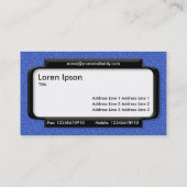 Carte De Visite Panneau élégant - Texture en relief bleu (Dos)