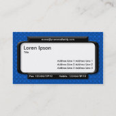 Carte De Visite Panneau élégant - Texture en tissu bleu (Dos)