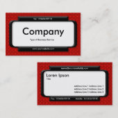 Carte De Visite Panneau élégant - Texture en tissu rouge (Devant / Derrière)