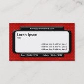 Carte De Visite Panneau élégant - Texture en tissu rouge (Dos)