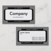 Carte De Visite Panneau élégant - Texture gravée gris moyen (Devant / Derrière)