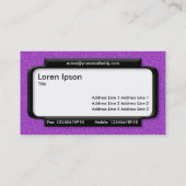 Carte De Visite Panneau élégant - Texture violette emboussée (Dos)