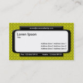 Carte De Visite Panneau élégant - Tissu jaune Texture (Dos)
