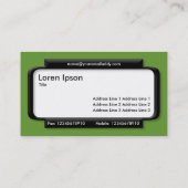 Carte De Visite Panneau élégant - Vert (669933) (Dos)