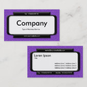 Carte De Visite Panneau élégant - Violet Texte Embossé (Devant / Derrière)