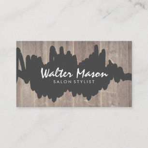 Carte De Visite Panneau en bois de griffes brossé artistique