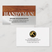 Carte De Visite Panneau en bois Grain Argent Handyman Signal (Devant / Derrière)