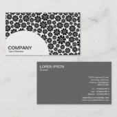 Carte De Visite Panneau en demi-cercle - 8 pétales - noir sur blan (Devant / Derrière)