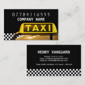Carte De Visite Panneau Et Bande De Taxi Jaune (Devant / Derrière)