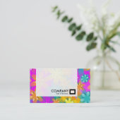 Carte De Visite Panneau - Fleurs colorées (Debout devant)