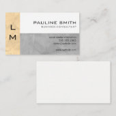 Carte De Visite Panneau Monogramme Trois (Devant / Derrière)