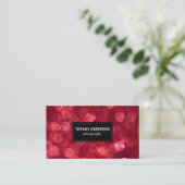 Carte De Visite Panneau noir Red Bokeh (Debout devant)