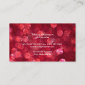Carte De Visite Panneau noir Red Bokeh (Dos)