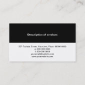 Carte De Visite Panneau noir simple (Dos)