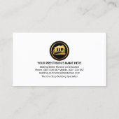 Carte De Visite Panneau Outils de construction spéciale (Dos)