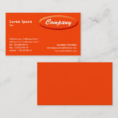 Carte De Visite Panneau ovale - orange (Devant / Derrière)