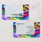 Carte De Visite Panneau - Paperclips colorés (Devant / Derrière)