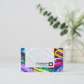 Carte De Visite Panneau - Paperclips colorés (Debout devant)