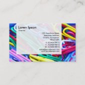Carte De Visite Panneau - Paperclips colorés (Dos)