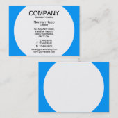 Carte De Visite Panneau rond - Blanc avec bleu 0099FF (Devant / Derrière)