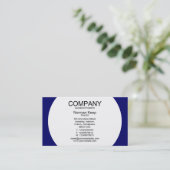 Carte De Visite Panneau rond - Blanc avec bleu foncé 000066 (Debout devant)