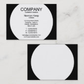 Carte De Visite Panneau rond - Blanc avec noir (Devant / Derrière)