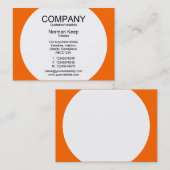 Carte De Visite Panneau rond - Blanc avec orange FF6600 (Devant / Derrière)