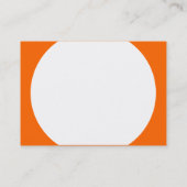 Carte De Visite Panneau rond - Blanc avec orange FF6600 (Dos)