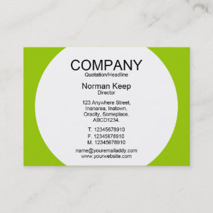 Carte De Visite Panneau rond - Blanc avec vert 99CC00