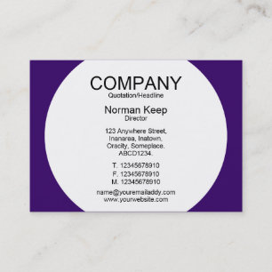 Carte De Visite Panneau rond - Blanc avec violet foncé