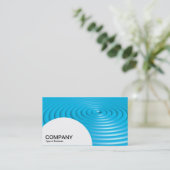 Carte De Visite Panneau semi-cercle - Anneaux concentrés - Bleu (Debout devant)