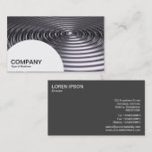 Carte De Visite Panneau semi-cercle - Anneaux concentrés - Chrome (Devant / Derrière)