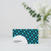 Carte De Visite Panneau semi-cercle - Patchwork Domino - Aqua Blue (Debout devant)