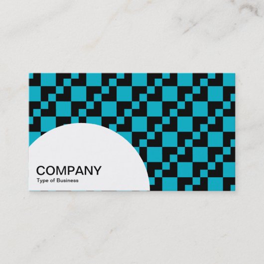 Carte De Visite Panneau semi-cercle - Patchwork Domino - Aqua Blue (Devant)