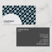 Carte De Visite Panneau semi-cercle - Patchwork Domino - Bleu pâle (Devant / Derrière)