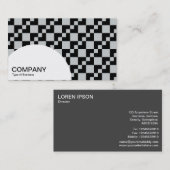 Carte De Visite Panneau semi-cercle - Patchwork Domino - Gris (Devant / Derrière)