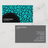 Carte De Visite Panneau semi-cercle (points) - 8 pétales - Cyan su (Devant / Derrière)