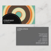 Carte De Visite Panneau semi-cercle (points) - Cercles concentrés  (Devant / Derrière)