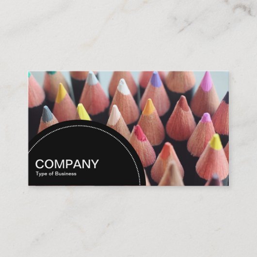 Carte De Visite Panneau semi-cercle (points) - Crayons couleur (Devant)