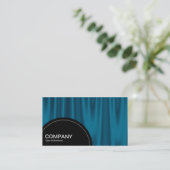 Carte De Visite Panneau semi-cercle (points) - Draperie bleue (Debout devant)