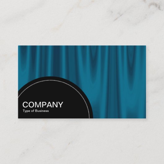 Carte De Visite Panneau semi-cercle (points) - Draperie bleue (Devant)