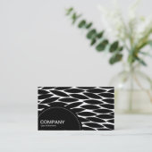 Carte De Visite Panneau semi-cercle (points) - Feuilles Abstraits (Debout devant)