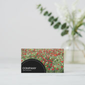Carte De Visite Panneau semi-cercle (points) - Lit de tulipes (Debout devant)