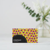 Carte De Visite Panneau semi-cercle (points) - Motif Hexagon 01 (Debout devant)