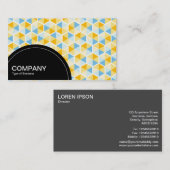 Carte De Visite Panneau semi-cercle (points) - Motif Hexagon 03 (Devant / Derrière)