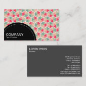 Carte De Visite Panneau semi-cercle (points) - Motif Hexagon 04 (Devant / Derrière)